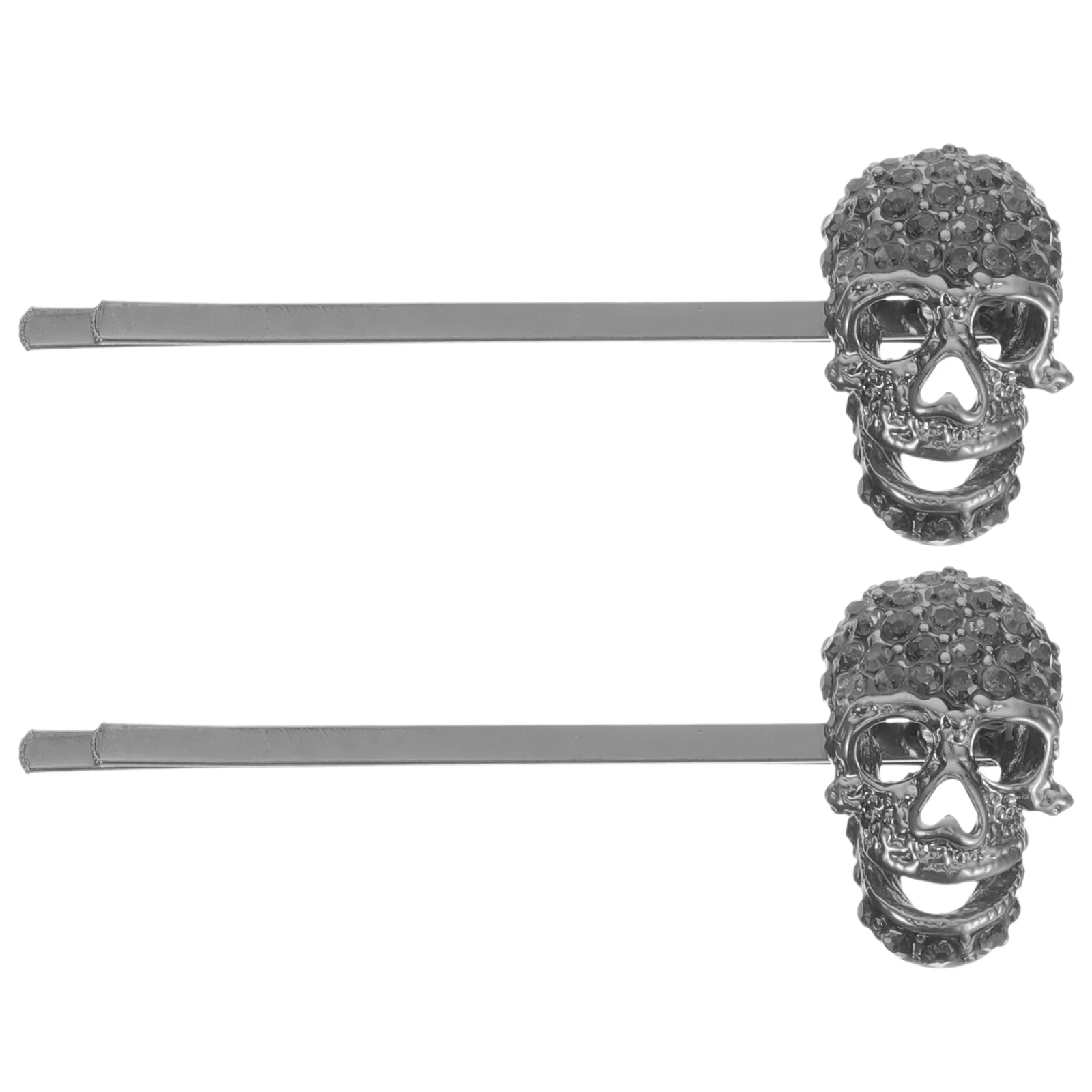 

2 Pcs Skull Hair Clip Toppers Hairpin Halloween Zinc Alloy Toddler Barrette