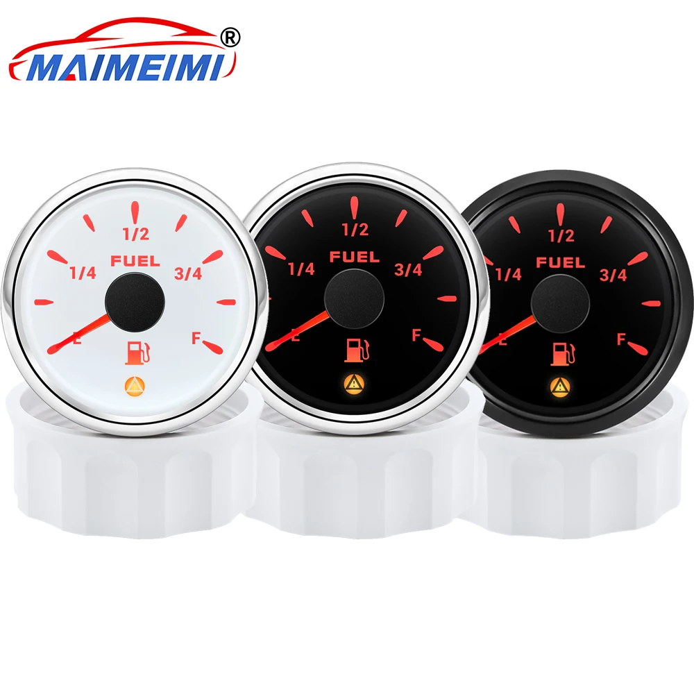 

0-190ohm 240-33ohm 0-90ohm Fuel Level Gauge 52mm Digital pointer Gauge Oil Tank Meter with Flashing Alarm for Car Truck Boat
