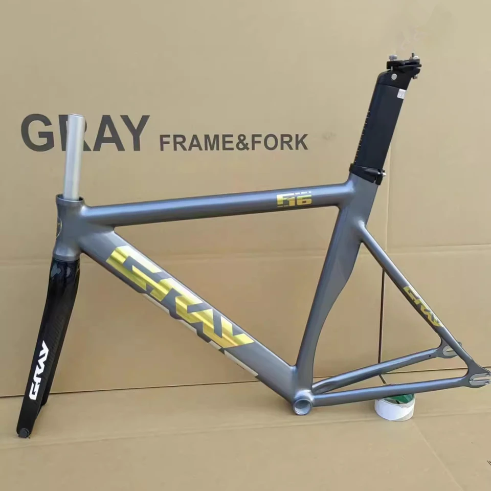 GRAY F16 Fixed Gear Bike Frame Aluminum Alloy Material Single