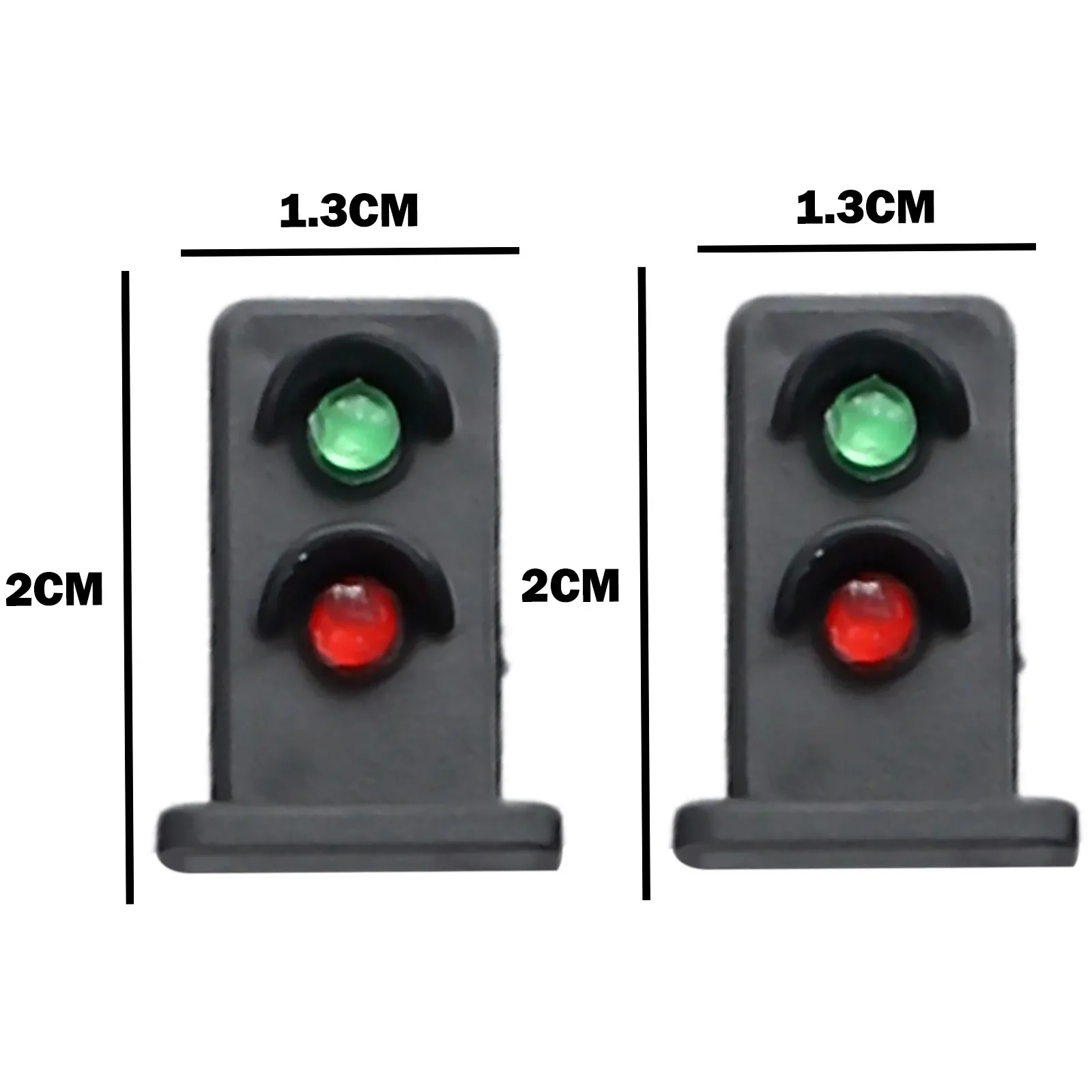 5Pcs OO HO Gauge 1:87 20mm Sand Table Model Traffic Light Train Street Layout Light LED Green Red Dwarf Signals Lampposts