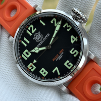 STEELDIVE Men Automatic Watch Sport 46.5mm Pilot Mechanical Wristwatch Diver 200m Waterproof C3 Luminous Sapphire Mirror NH35
