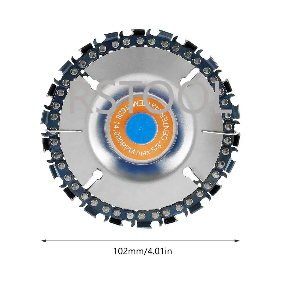 4inch 22 Teeth Wood Carving Disc Woodworking Chain Grinder Chain Saws Disc Chain Plate Tool for 115MM Angle Grinding