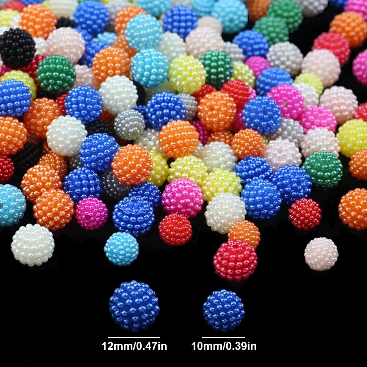 10mm 50pcs White Green Blue Acrylic Ball Round Spacer Loose Beads for Jewelry Making Bracelet Neckalce DIY findings Accessories