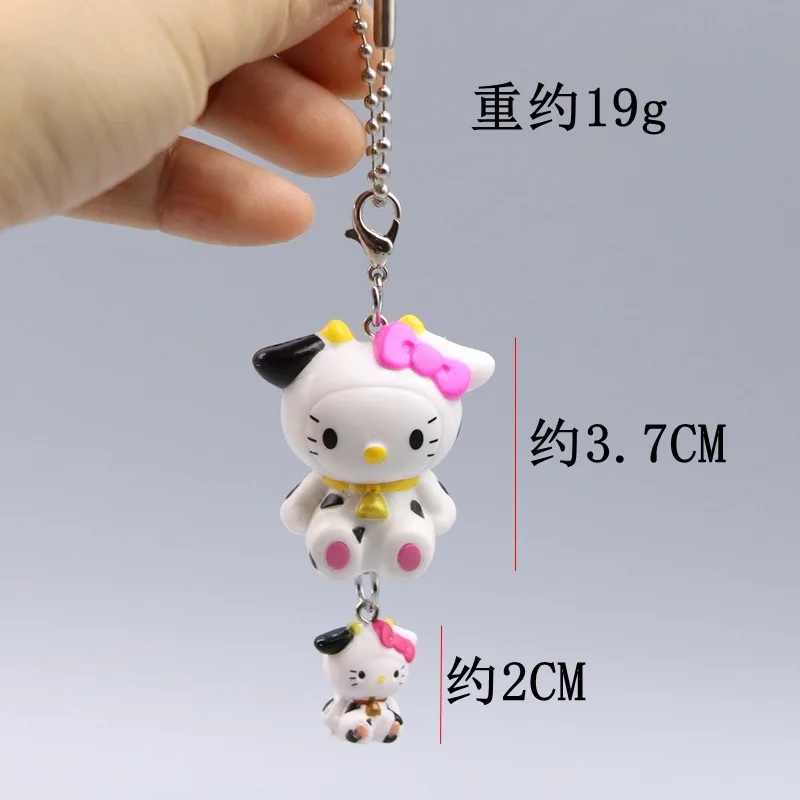 Nuevo Sanrio Usahana Mini colgante de cadena de resina para teléfono móvil Hello Kitty caja de maquillaje llavero niños mochila cremallera decoración juguete
