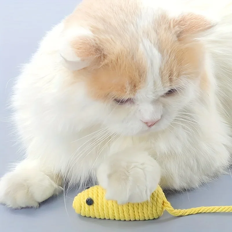 Cat Toys Mouse Shape Cat Chew Toy Interactive Kitten Toy Cotton Rope Hanging Design Cat Supplies  gatos игрушка для кошек