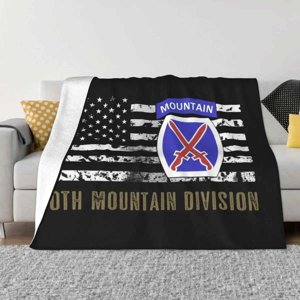 10th Mountain Division (Distressed Flag) Throw Blanket Camping Luxury Throw halloween Quilt Blankets