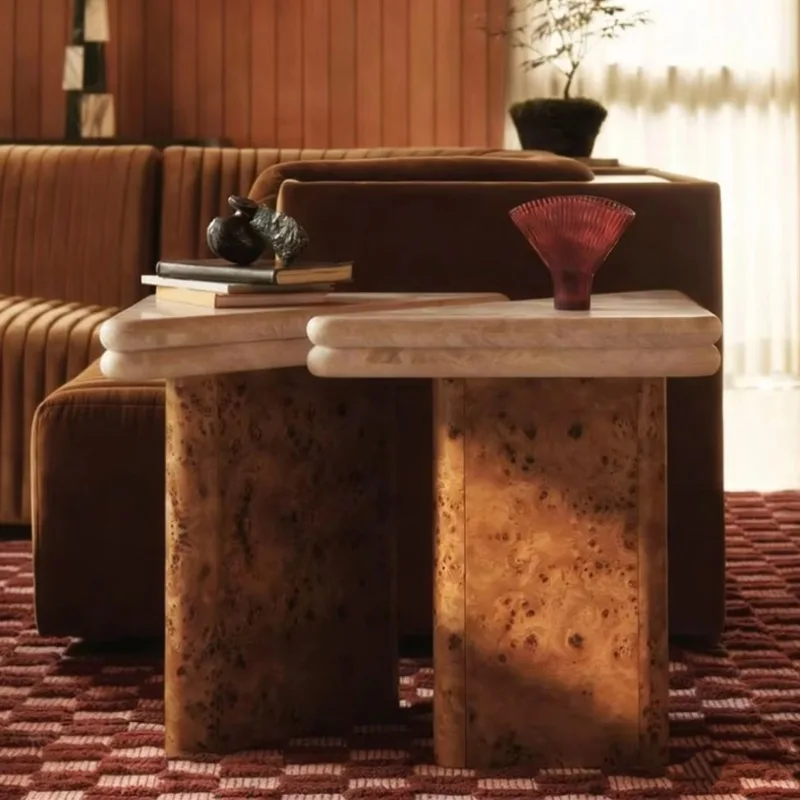 Modern Design Living Room Furniture Natural Limestone Coffee Table Side Table