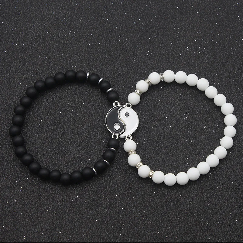 Yin Yang Tai Chi eight trigrams natural stone beads friend hand string personality simple couple hand string