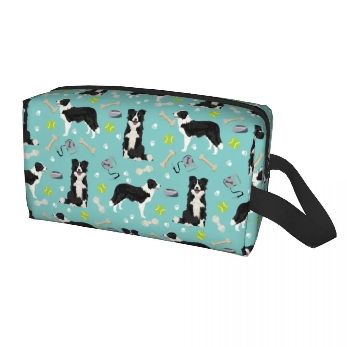 Border Collie Makeup Bag for Women Travel Cosmetic Organizer Fashion Friendly Dog Storage Toiletry Bags