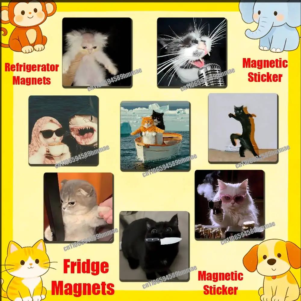 

For Lovely Cat Pet Funny Fridge Freezer Refrigerator Magnets Kitchen Metal Cabinet Magnetic Sticker Card