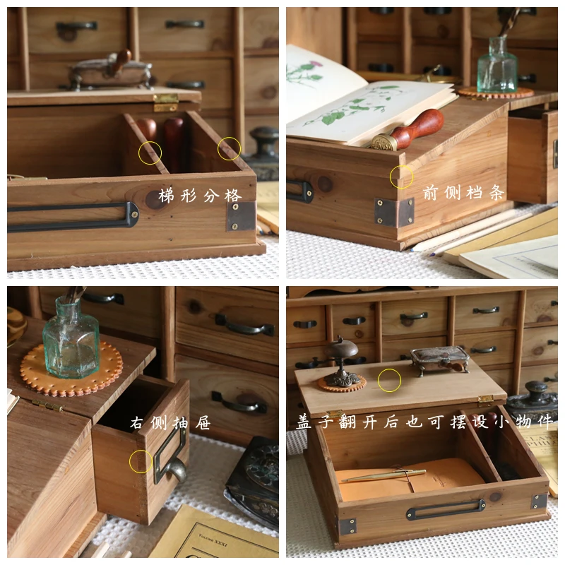 Furniture for small-sized apartments Hand Account Writing Desk Flip Dust-proof Stationery Storage Box