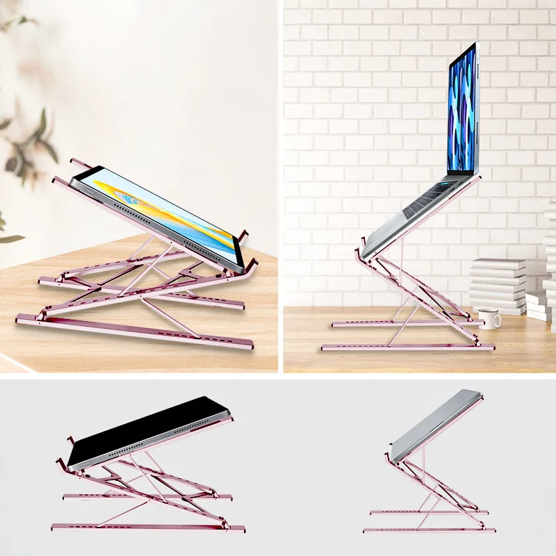 Suspended Ipad Notebook Bracket Tablet PC Support Aluminum Alloy Desktop Double-layer Height Increasing Bracket Laptop Stand
