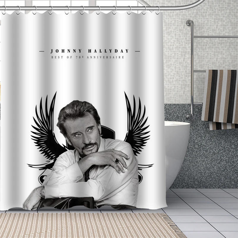 Custom Funny Johnny Hallyday Shower Curtain Waterproof Bathroom Polyester Fabric Bathroom Curtain With Hooks 0826