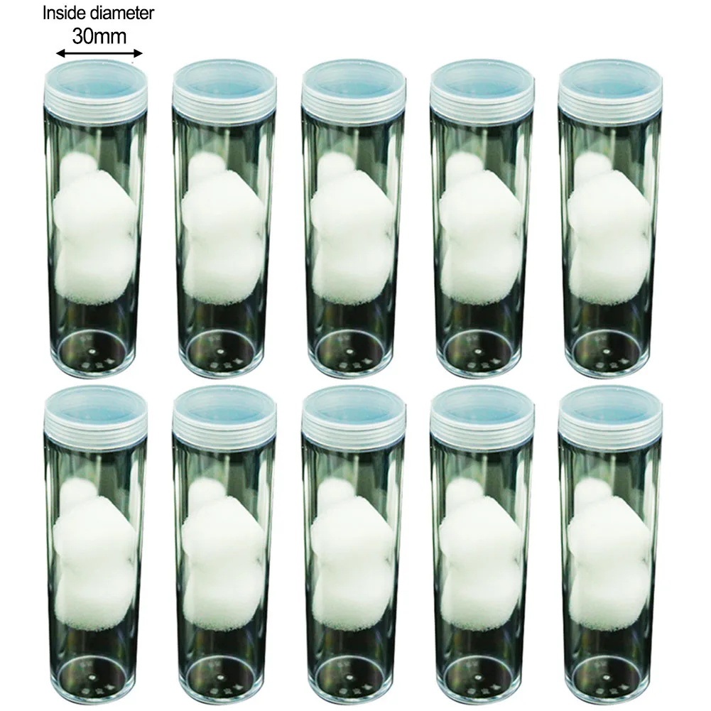 Tube Holder Coin Collection Box 10 Pieces Clear Coin Collectors Coin Storage For 27mm/30mm Coins Good Stability