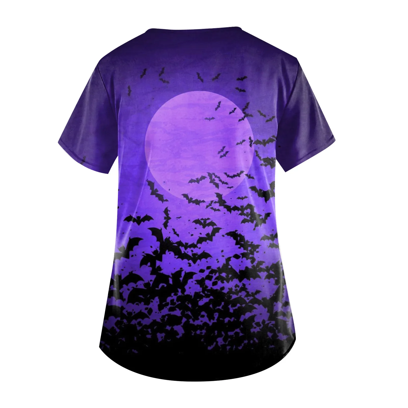 Halloween Bat Pattern T-Shirt Women 3d Print Short Sleeve Casual Top Trendy Festival Costume Party Clothing Halloween Themed - view 3