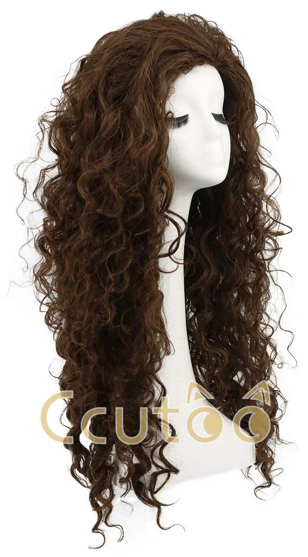 ccutoo Perücken, Filmfigur Bellatrix Lestrange, lange braune, gewellte synthetische Perücken, hitzebeständige Cosplay-Kostüm-Perücke – Detail 3