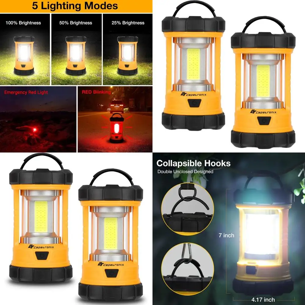 

Dual-Mode 3200LM Rechargeable LED Lantern, 4600mAh Battery, Camping & Emergency Light Set