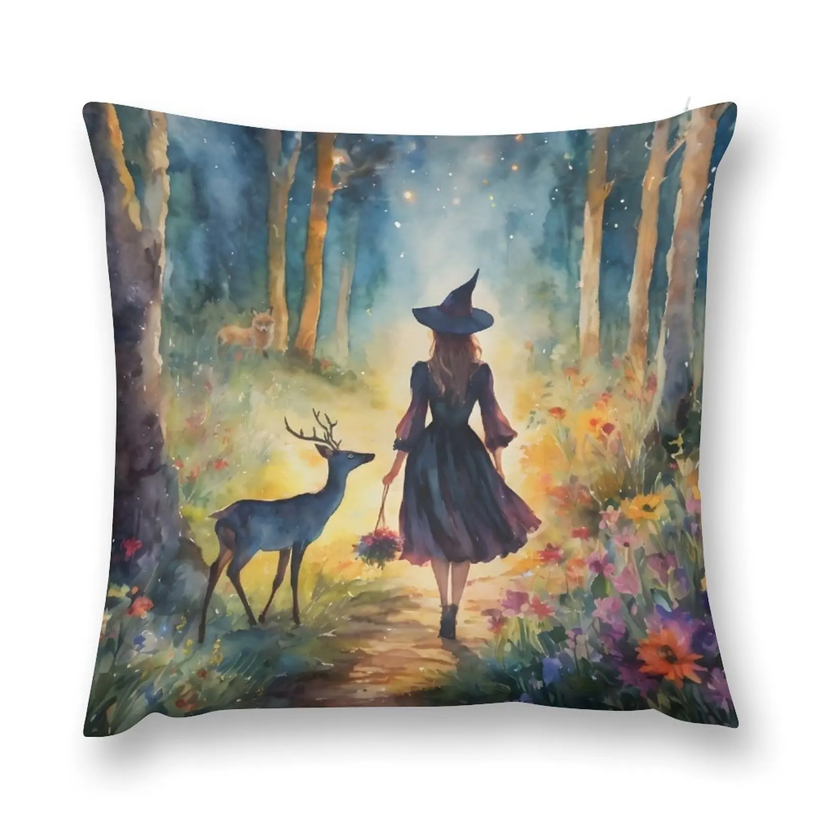 

The Enchanted Woods - Fairytale Woodland Magic by Lyra the Lavender Witch Throw Pillow ornamental pillows pillow