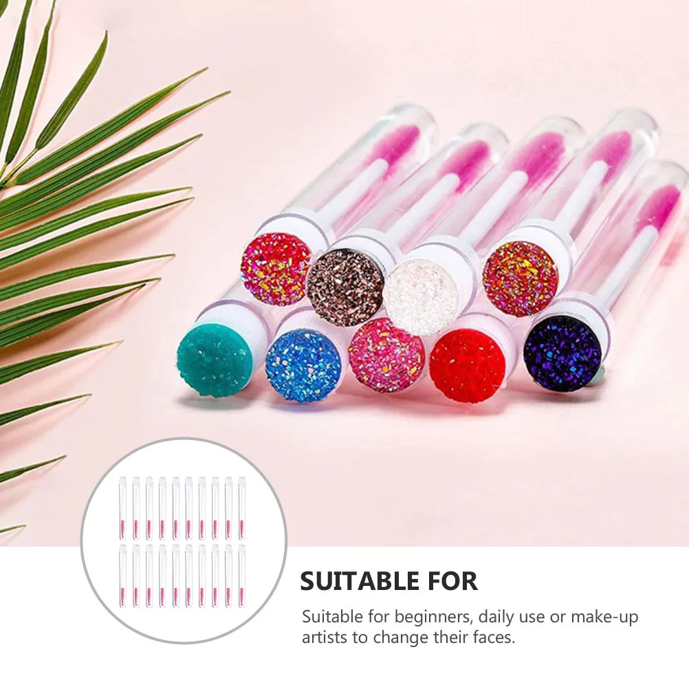 20 pezzi tubi per spazzole per ciglia bottiglie per mascara set fibra artificiale in plastica di alta qualità leggero portatile per l'uso quotidiano in viaggio
