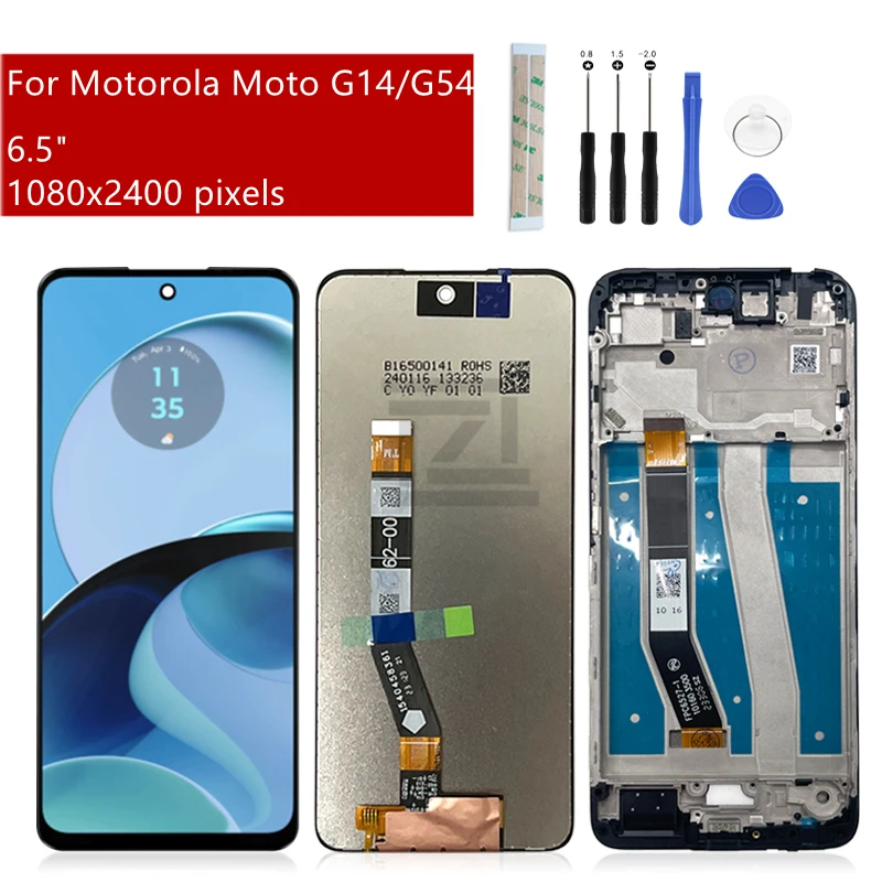 

For Motorola Moto G14 LCD Display Touch Screen Digitizer Assembly For Moto G54 Display With Frame Replacement Repair Parts