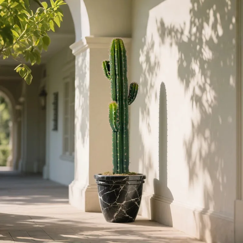 Artificial potted cactus, home living room decoration tropical desert bonsai, indoor artificial cactus ball
