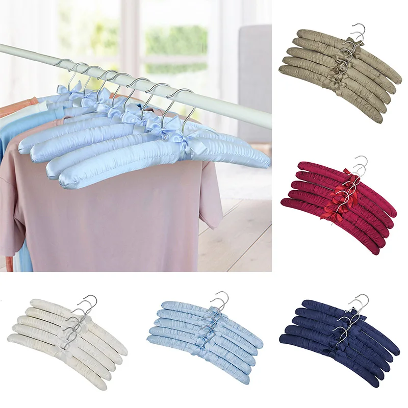 38cm Hanger Hangers Clothes Padded Wedding Dress Sponge Satin Silk Foam Drying Bride Pants Coat Jeans Shoulder Stain Organizer