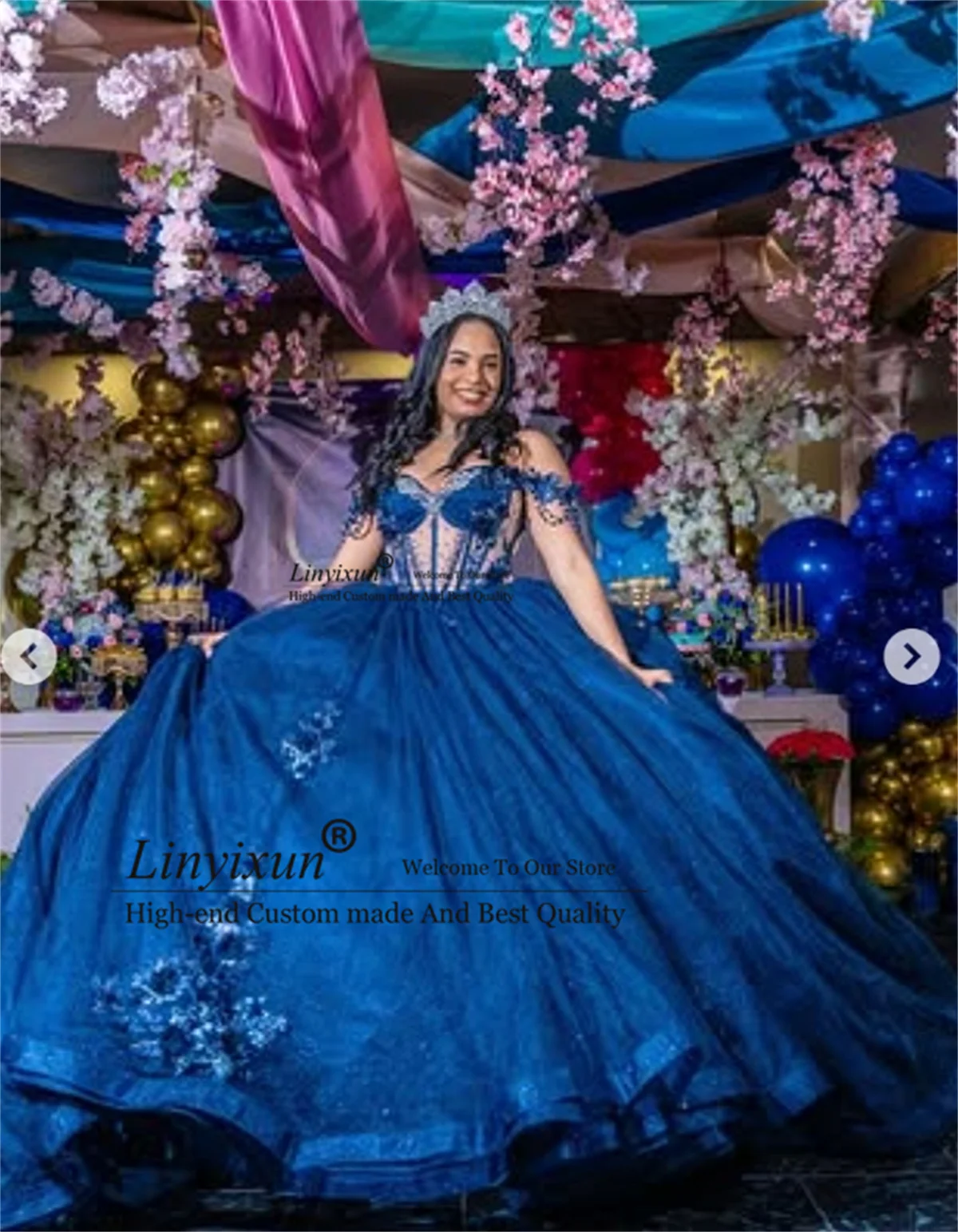 

3D Floars Elegant Quinceanera Dress Sequins Lace Applique Beaded Sweet 16 Birthday Ball Gown Vestidos De 15 Anos Customized