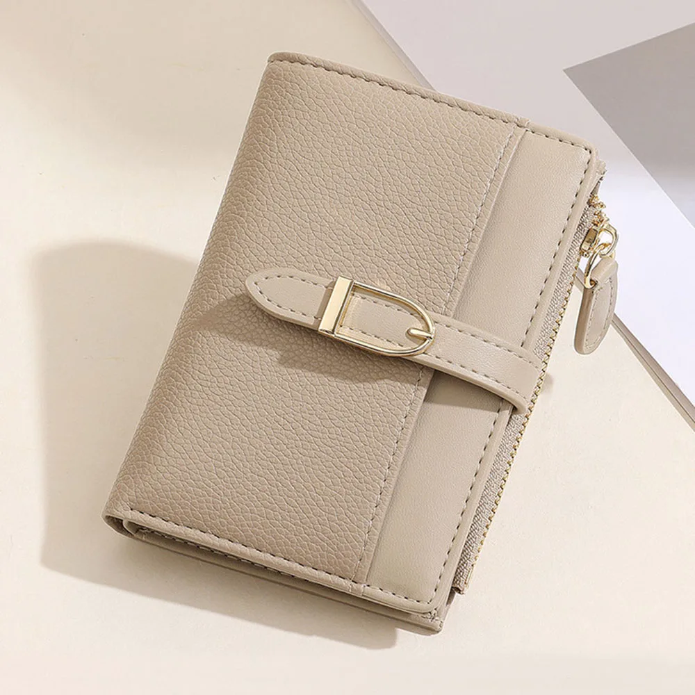 

Новый однотонный кожаный женский кошелек-клатч для монет и карт, мини-кошелек на молнии, модный портативный маленький кожаный кошелек