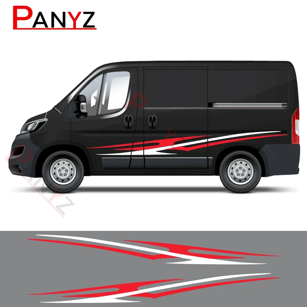 

Car Stickers For Peugeot Boxer Citroen Jumper Fiat Ducato Camper Van Body Side Graphics Styling Stripes Vinyl Decals Accessories