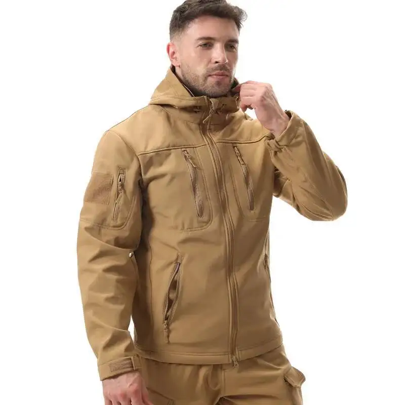 

Модернизированная тактическая куртка из мягкой оболочки, мужская осенне-зимняя теплая флисовая куртка с капюшоном, уличные водонепроницаемые походные куртки, альпинистский костюм