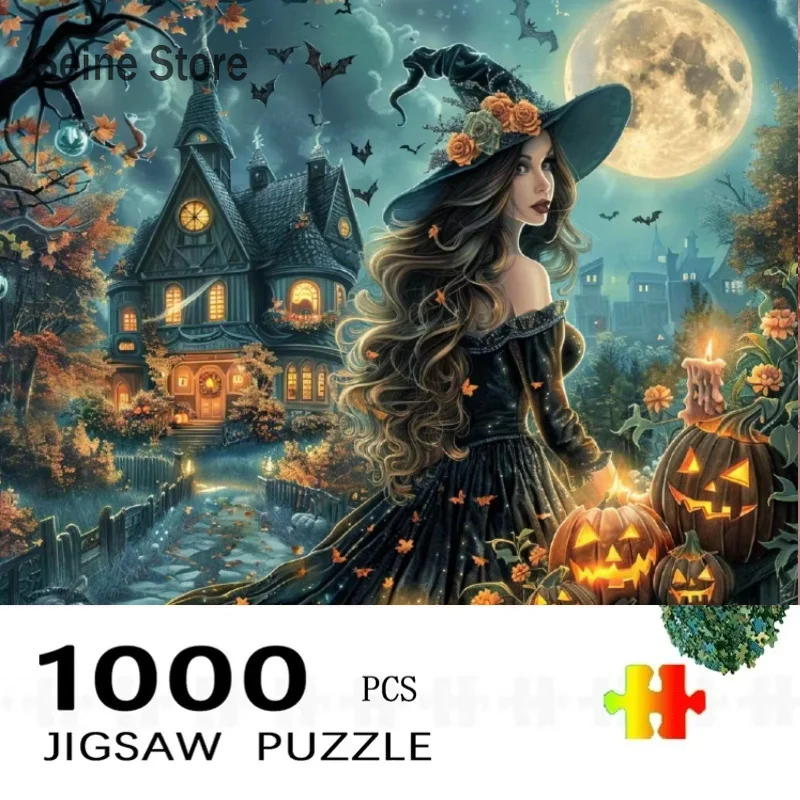 500 Pieces Creative Jigsaw Puzzle Witch Ghosts Assembling Picture Adults Anti Stress Puzzles Toys For Kids Games Xmas Gift