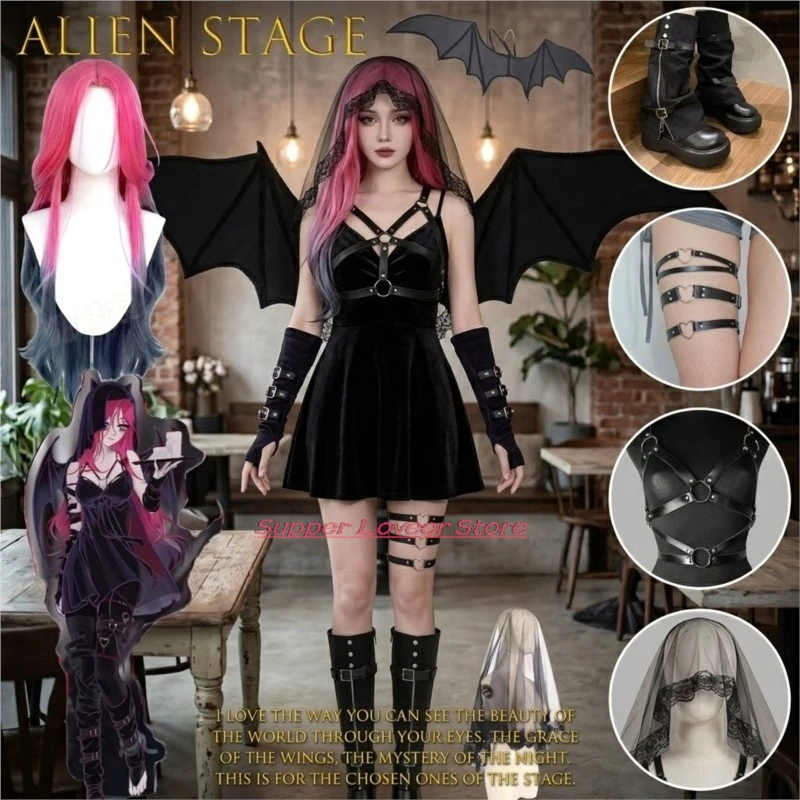 

Alien Stage Restaurant Collaboration Angel and Devil Themed Mizi Gradient Cosplay Wig Authentic Character Look for Conventions