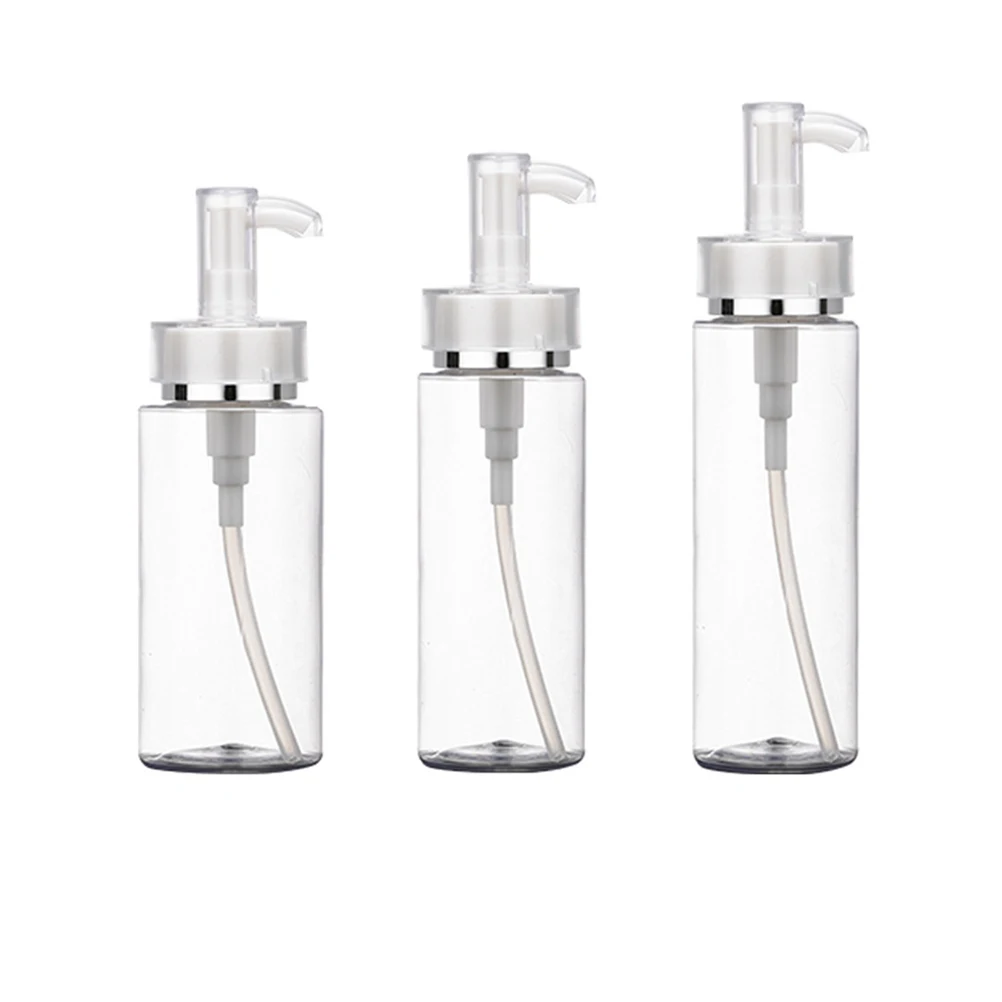 

3pcs Acrylic Pump Lotion Bottle Refillable Empty Travel Dispenser Portable Makeup Bottles Leakproof Reusable Eco Friendly Mini