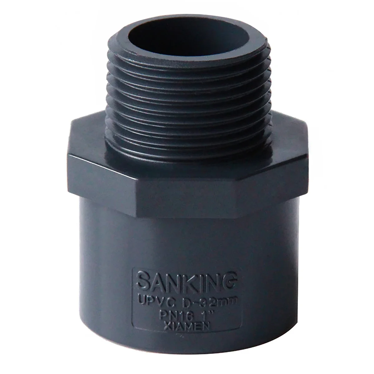 1 pz grigio scuro UPVC 1/2 "~ 2" connettore filettato 20/25/32/40/50/63mm raccordi per tubi dell'acqua in PVC irrigazione del giardino adattatore per tubo dell'acquario