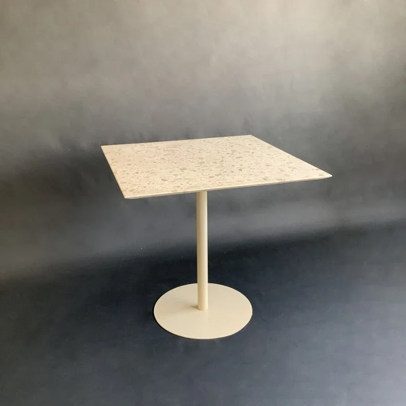 Nordic Cream Wind Outdoor Milk Tea Shop Terrazzo Desktop Reception Table Cafe Dessert Shop Terrazzo Coffee Table Table