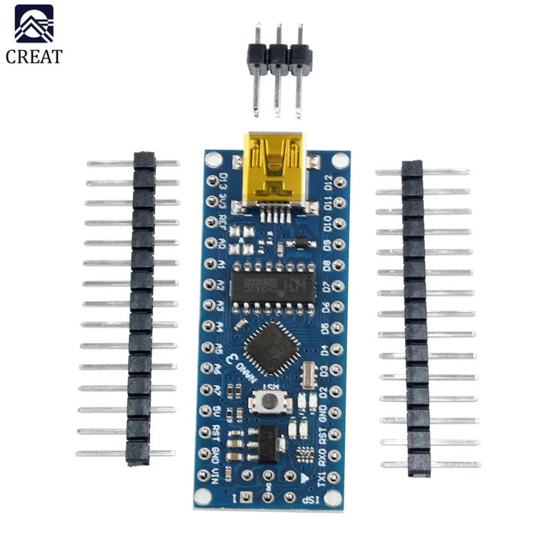 Pro Mini Atmega168 Modul Mikrokontroler 16M 5V dengan Pin Header Osilator Kristal UNTUK Arduino Nano Replace Atmega328