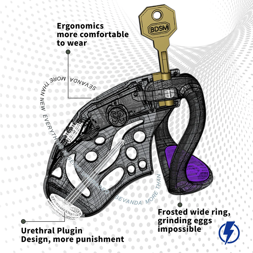 Intelligence Chastity Cage Men\'s Sm Conditioning Abstinence Plastic Penis Lock with Urethral Blockage Remote Control