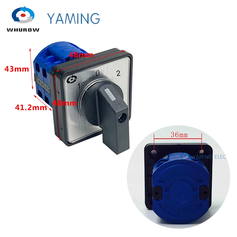 로터리 캠 전환 스위치 690V 20A 실버 접점 전기 3 위치 8 단자 LW26-20/2