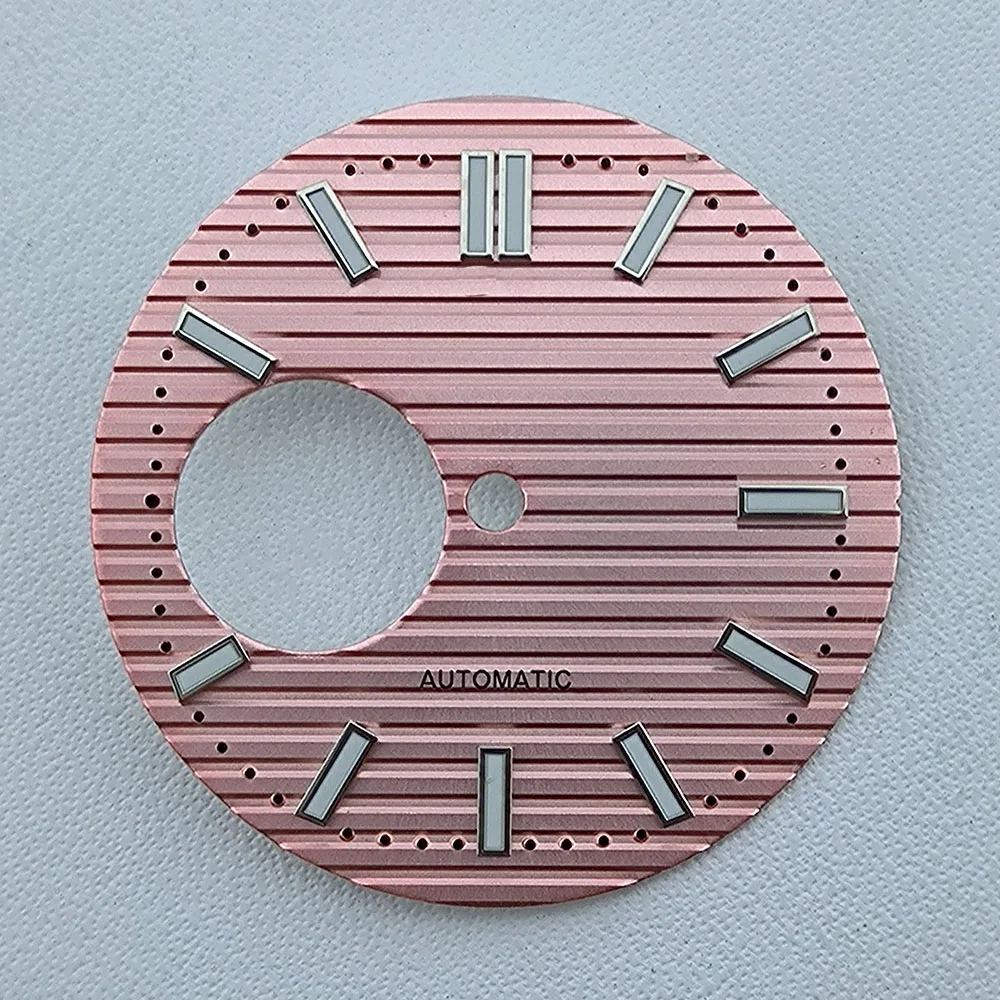 NH38 قرص الساعة 29.5 ملم قرص شعار مخصص قرص مجوف قرص أخضر مضيء مناسب لملحقات ساعة الحركة NH38