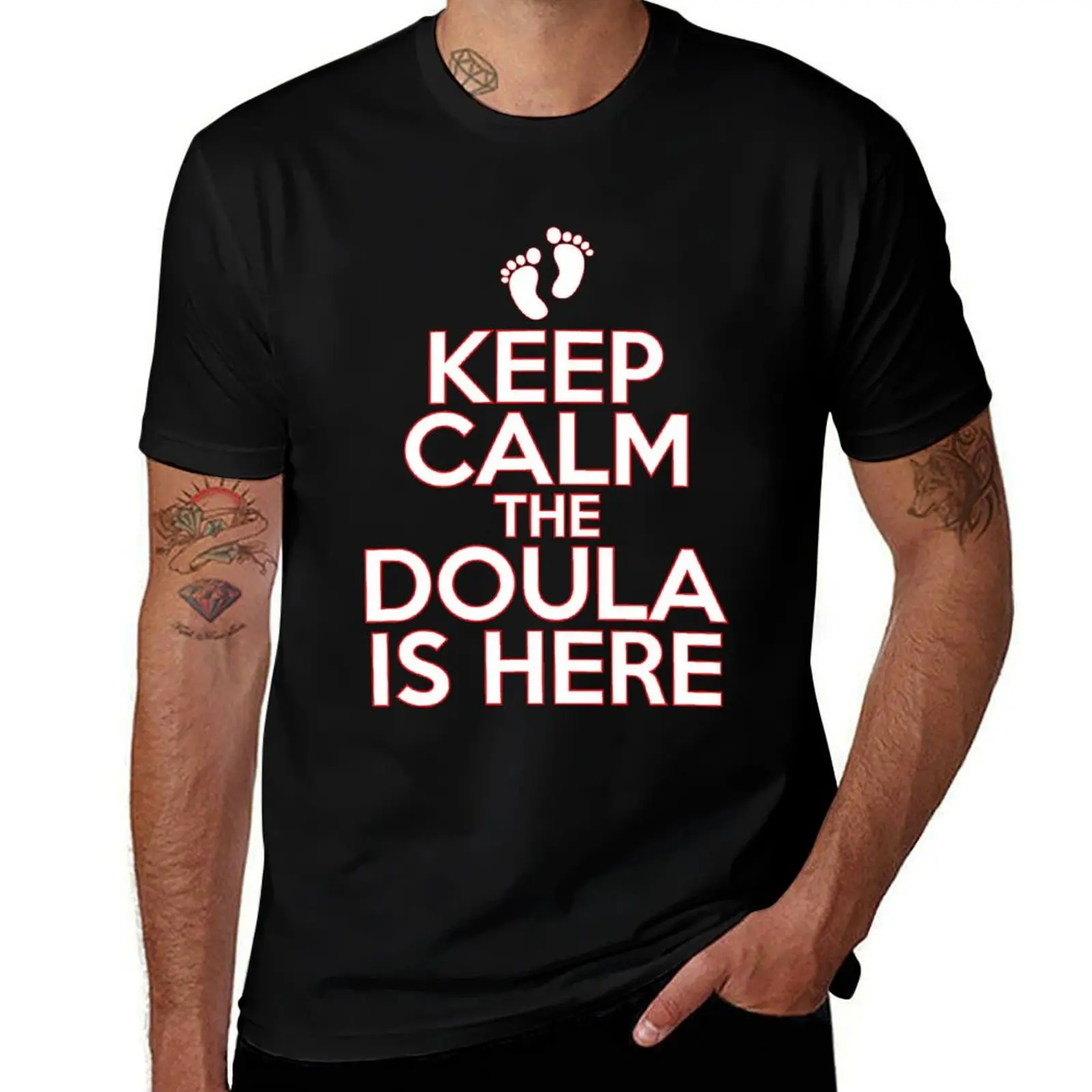 Keep Calm The Doula Is Here T-Shirt custom shirt heavyweights oversized t shirt men