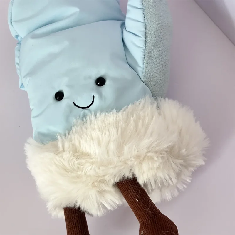 Pupazzo a Mano di Alta Qualità, Guanti Senza Dita Divertenti, Ornamento da Scrivania, Regalo Invernale Caldo, Collezione con Borsa