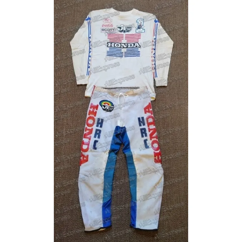 

Высокопроизводительные брюки для мотокросса с длинными рукавами и брюками Honda, быстросохнущие, дышащие, для внедорожников и горных велосипедистов, трикотаж