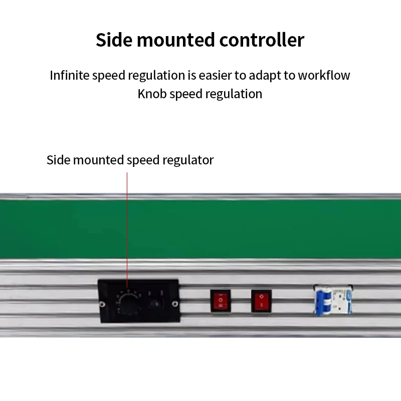 Desktop Small Conveyor Belt Assembly Line Conveyor Belt CNC High-efficiency Green Smooth PVC Material Sturdy Durable