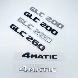 3D ABS Chrome Black Letters GLC260 GLC300 GLC350 GLC220d GLC350e 4Matic Emblem for Mercedes Benz GLC X253 Car Trunk Logo Sticker