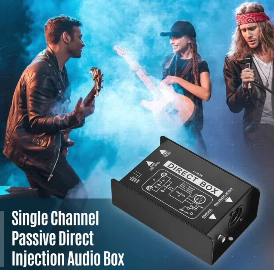 

Single Channel Passive DI-Box Direct Injection Audio Box Balanced & Unbalance Signal Converter XLR TRS Interfaces dj equipment
