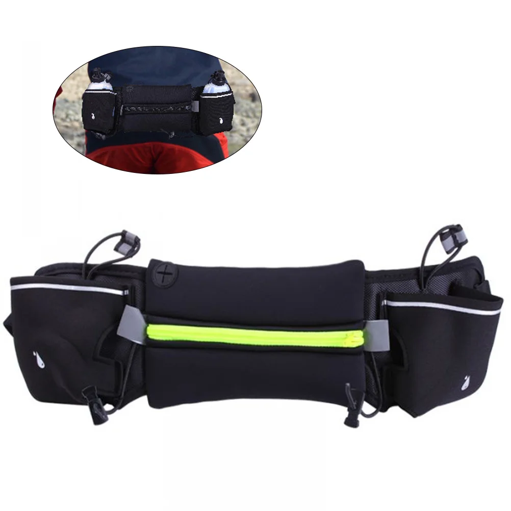 Water Resistant Running Belt with 3 Pockets Fits 4-6 Inch Phone Adjustable Waist Pack for Jogging Hiking Cycling Running Pouch