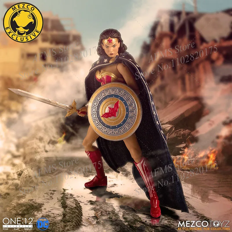 Mezco-figura de acción coleccionable a escala 1/12, modelo de princesa Wonder Woman, Diana de Themyscira, conjunto completo de 6 pulgadas, mujer soldado