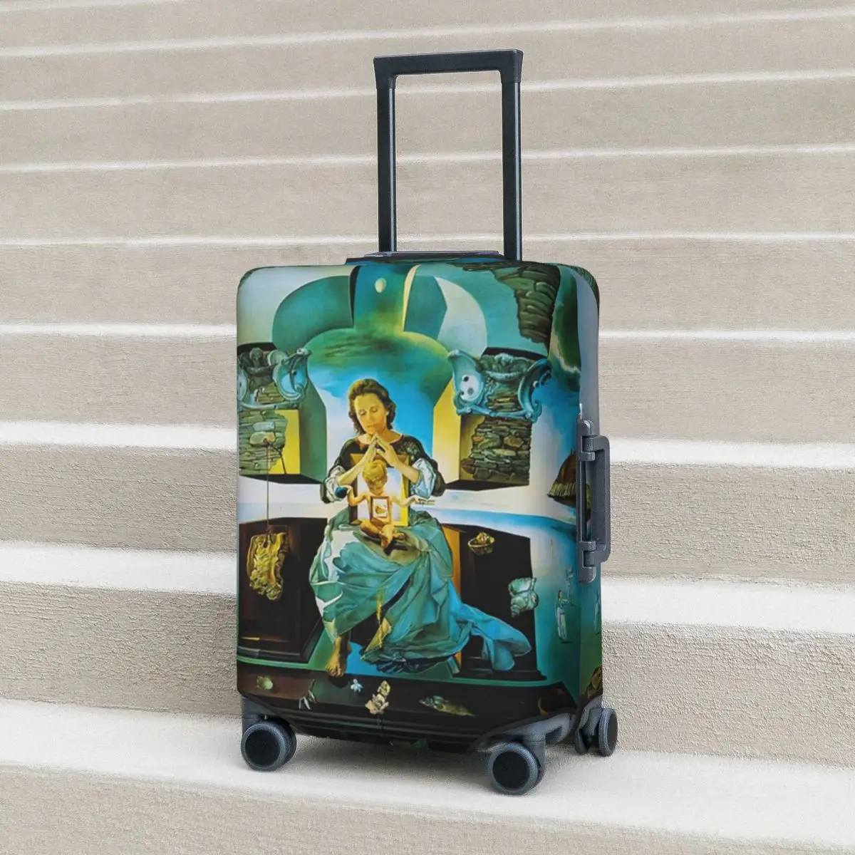 

Salvador Dali Gala Paint Suitcase Cover Protection Elastic Travel Luggage Protector Covers for 18-32 Inch