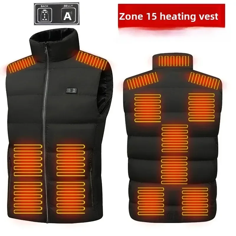 

Smart Heating Vest Men Women 15-Zone Electric Heated Waistcoat Rechargeable Auto Constant Temperature Outdoor Work Heated Vest