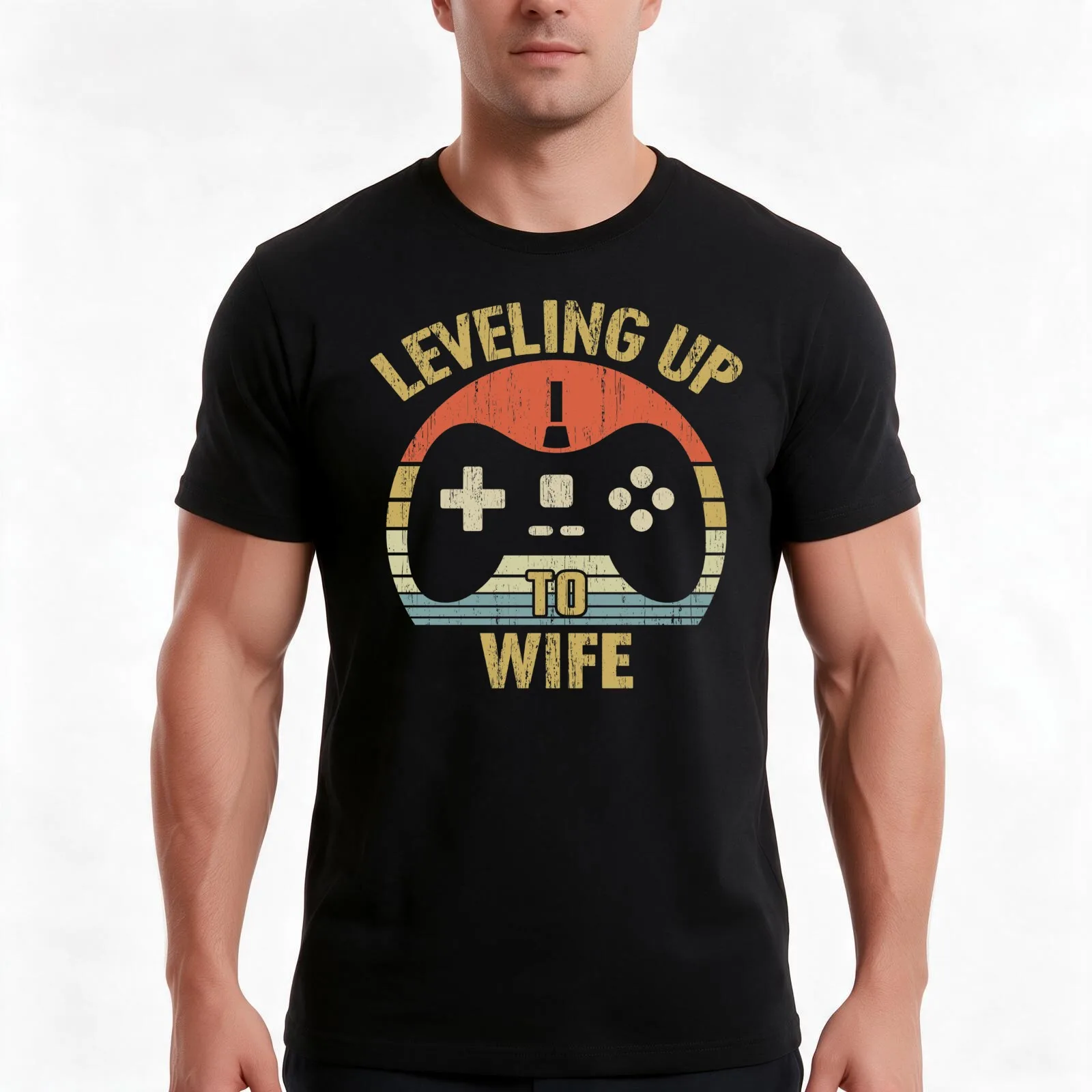 Leveling Up To Wife - Gift For Wife Fiancee Video Gamer T-Shirt, Summer Casual Cotton Tee, Oversized Streetwear Tops